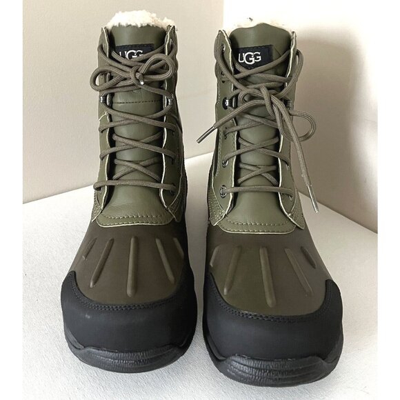 New UGG Men Felton Waterproof Lace Up Men's Winter Boots Size 10 Dark Green - Picture 2 of 6